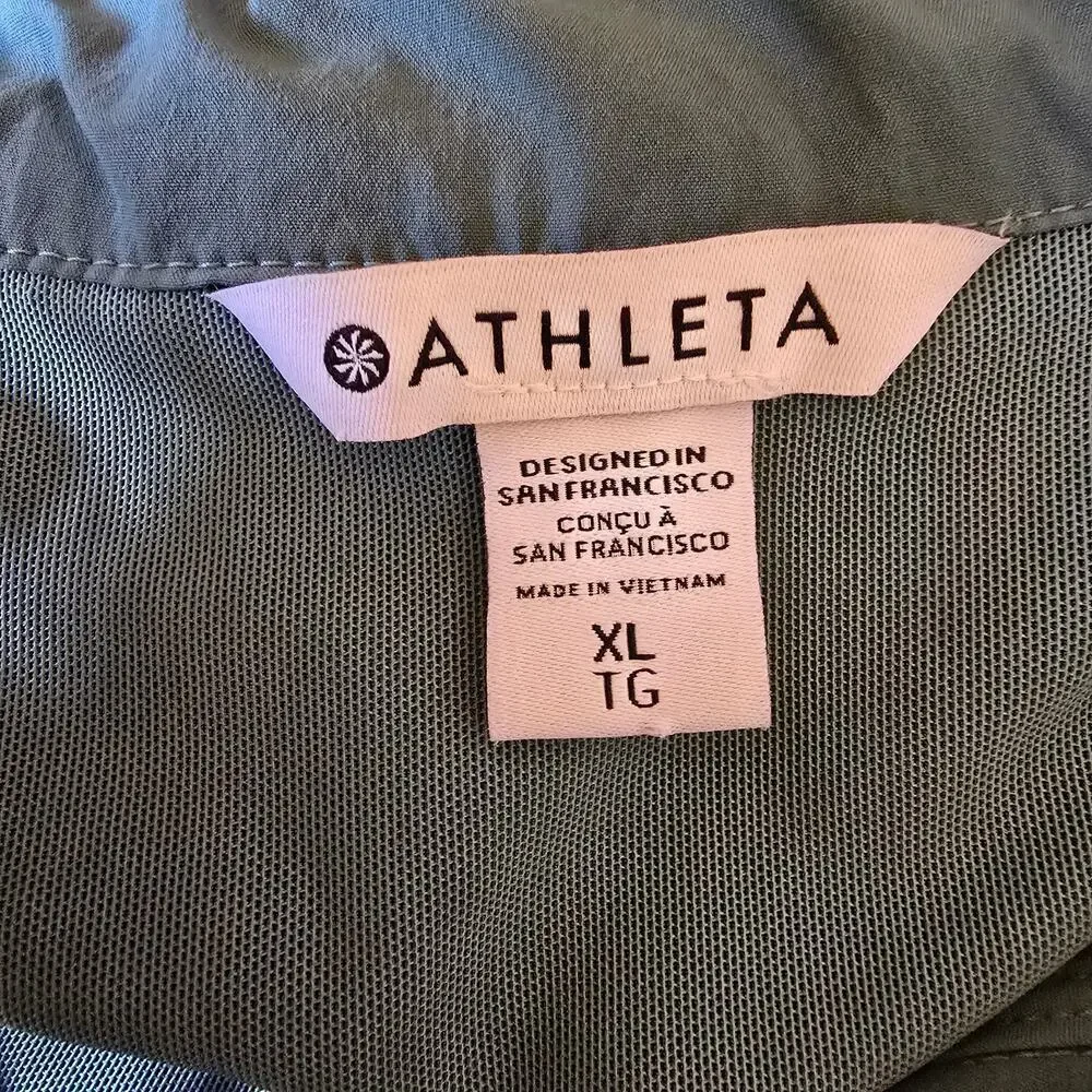 Athleta Advantage Poplin Top Quarter Zip Pullover Jacket